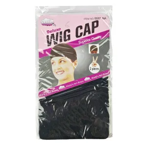 Elastic Wig Caps for Women – Open End Wig Cap for Long & Short Hair (2Pieces Pack ,Black)